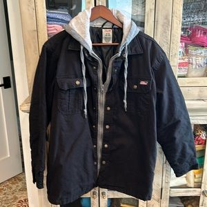 Dickies jacket, zipper, and snap front with cotton hoodie